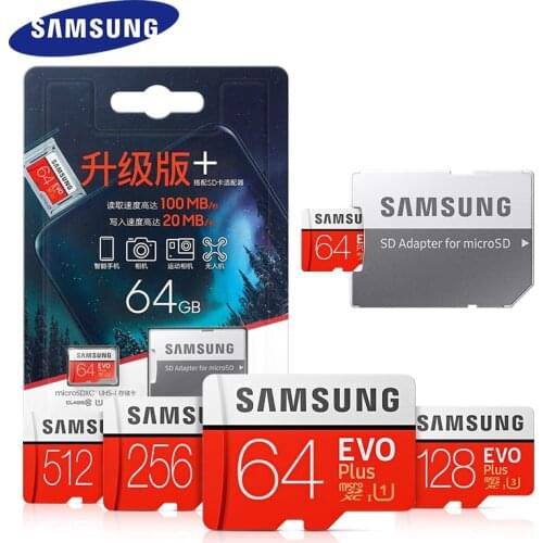 2pcs SAMSUNG Memory Card EVO Plus 128GB Class10 TF Card 32GB 64GB 256GB Micro SD card C10 microSDHC UHS-I U3 cartao de memoria