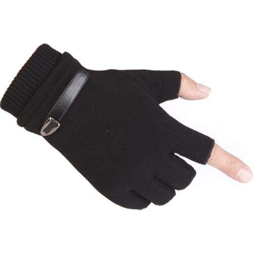 Warm Half Finger Gloves For Men Cycling Winter Writing Fingerless Thick Sports Army Office Women Driving Run Fitness Gloves