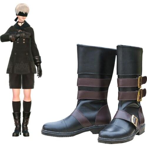 NieR Automata 9S YoRHa No.9 Model S Wistalia Short White Mixed Heat Resistant Cosplay Costume Wig Shoes Accessories