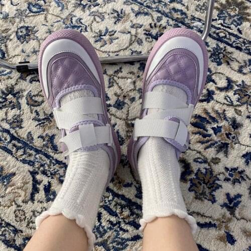 All-Match Casual Woman Shoe Female Footwear Soft Elegant Round Toe Summer Dress New Microfiber Canvas Rubber Hook & Loop