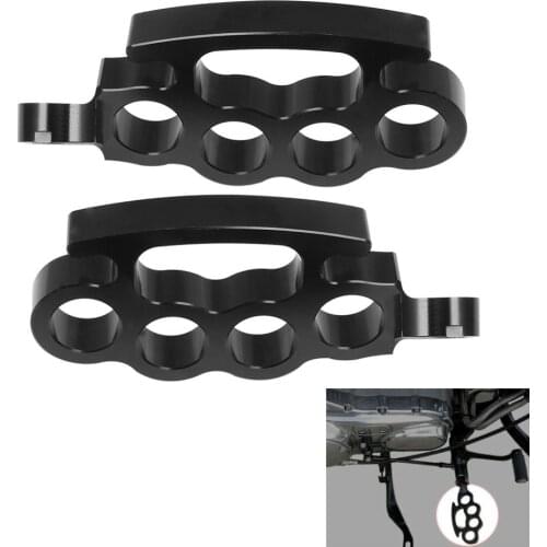 Universals Flying Knuckle Footpegs Footrests Custom Pedal For Harley V-Rod Sportster XL Dyna Softail Black Control Foot Pegs