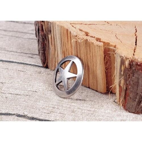 10PCS 31 MM ANTIQUE SILVER CLASSIC WESTERN PUNK TEXAS STAR BUTTON SCREW BACK FOR LEATHER CRAFT BAG BELT HATBAND DECOR