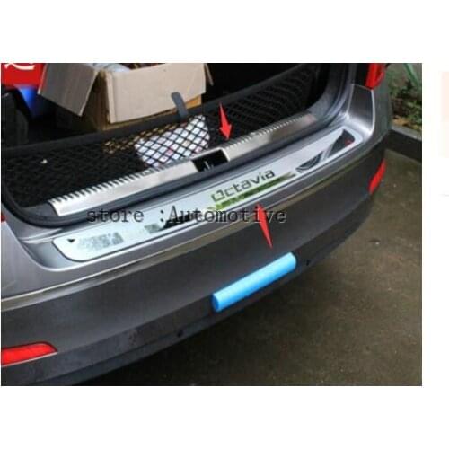Rear Bumper Protector Tail Tailgate Trunk Guard Sill Plate Scuff Trim Cover For Skoda A7 Octavia (5E) 2014 2015 a7