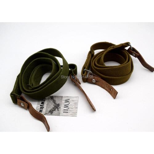 2PCS Surplus Military Chinese PLA Type 56 Canvas SKS AK Sling Yellow+Green