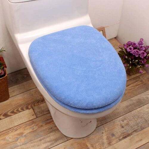 2pcs/set Bathroom Solid Color Acrylic Thickened Toilet Seat Button Type Toilet Mat Twinset U/Round/Square Toilet Lid Cover Pad