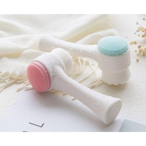 3D double-sided face brush soft hair silicone face washer household manual face cleaning brush deep cleaning pores