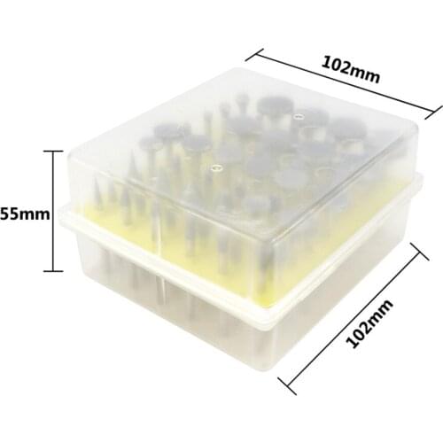 50pcs 3mm Shank Diamond Tipped Rotary Burrs Set Diamond Grinding Carving Burrs for Rotary Tools