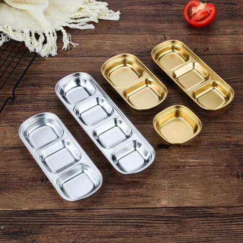 SUS 304 Stainless Steel Pepper Roast Meat Sauce Dishes bowl Separate Sushi Vinegar Soy Plates Tableware Food Seasoning Tray