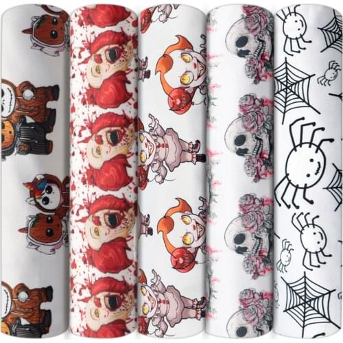 4 Way Stretch Knit Material Fabric Ghost Cartoon Series Sewing Quilting Needlework Material DIY Cloth,1Yc15085
