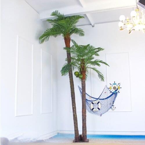 YL Imitation Coconut Tree Fake Coconut Bionic Greenery Decoration Tropical Plant Landscaping Decoration Palm Tree