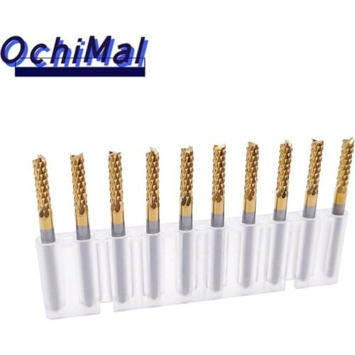 10pcs 0.6-3.175mm PCB Machine Engraving Bit End Mill Milling Cutter For Metal Carbide PCB Corn Milling Cutter Set 3.175mm Shank