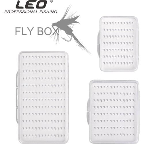 LEO S M L Fly Hook Box Fly Fishing Hook Storage Box With Foam Waterproof Durable Fishing Gear Transparent Ultra Thin Pesca
