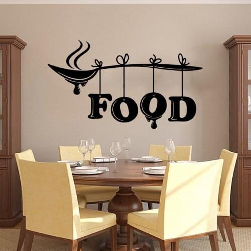 Kitchen Food Dinning Cook Cuision Spoon Wall Decal Vinyl Kitchen Food Spoon Wall Sticker for Kitchen Resturant Home Decor B375