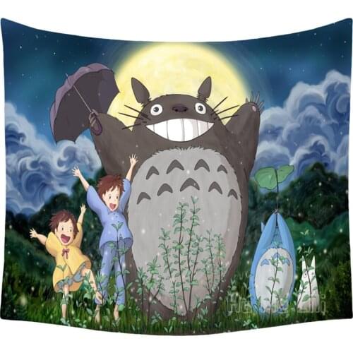 Miyazaki Hayakikujiros Summer Evening Totoro And Friends Anime Tapestry Art Home Outdoor Multifunctional Use