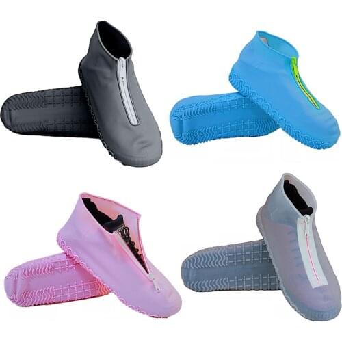 Reusable Silicone Waterproof Shoe Covers Silicone Shoe Covers With Zipper Waterproo Silicone Shoe Protectors For Kids Men Women