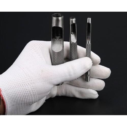 Leather Craft Hollow Punch Set, Many Uses for Leather Rubber Cloth Belt Paper Gaskets Puncher DIY Leathercraft Steel Silver