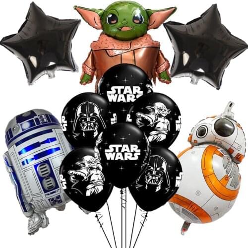 Star Wars Aluminum Film Balloon Set Star Wars Latex Balloon Baby Yoda Party Decoration Supplies Favor