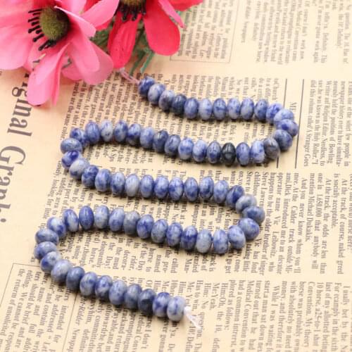 New Natural Blue Spot Stone Jaspers 5x8mm Abacus Loose Spacers Beads 15"/strand DIY Bracelet Necklace Accessories Findings B155