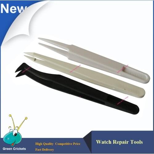 Wholesale 3pcs/set Assort Watch Tools Plastic ESD Tweezers for watchmaker, Anti-static Plastic Tweezer