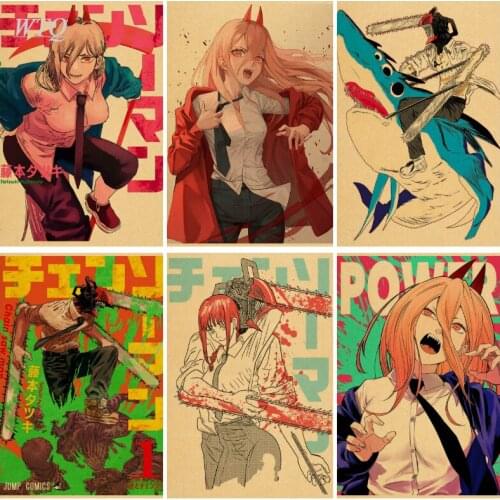 Anime Chainsaw Man Anime Posters Retro Poster Wall Posters Home Decor Wall Art Canvas Painting Photos for Childrens Room Decor