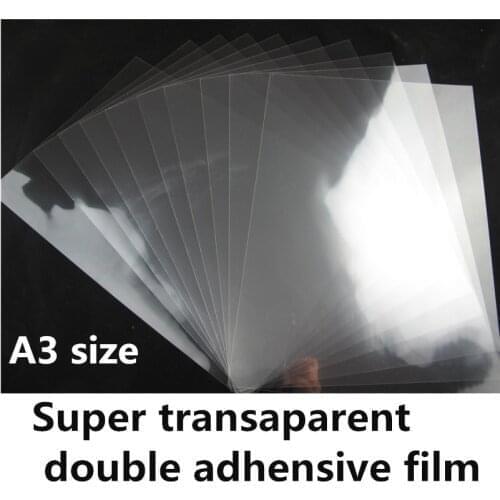 A3+ size 100% transparent three layers clear adhesive film sheets for wholesale