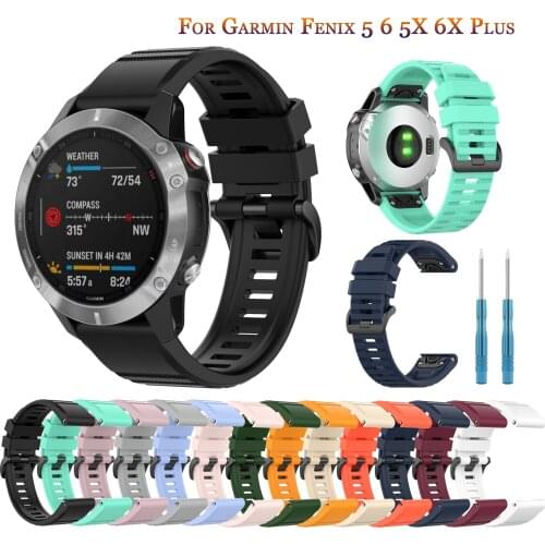 26 22MM Soft Silicone Quick Release Watchband Strap for Garmin Fenix 6X 6 Pro smartwatch Easyfit Wrist Band Strap Fenix 5X 5 3Hr