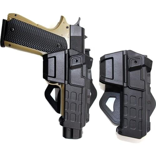 Tactical Pistol Holster for Colt 1911 Glock 17 19 Airsoft Movable Gun Holster with Flashlight or Laser Mount Hunting Equipment