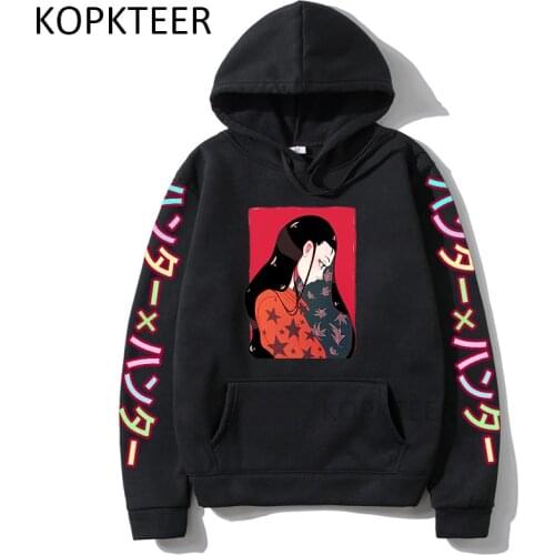 Hunter Hunter Illumi Alluka Feitan Hoodies Harajuku Men Women Hoodies Funny Cartoon Print Long Sleeve Sweatshirts Casual Tops