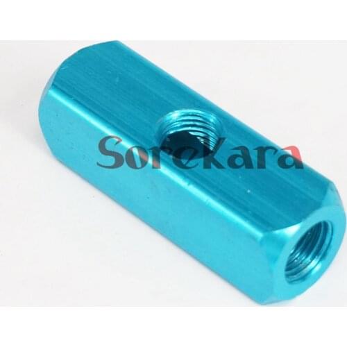 Air Compressor 1/4" BSPP 2 Way Aluminum Quick Connector Air Hose Manifold Block Splitter Light Blue for air cylinder systems