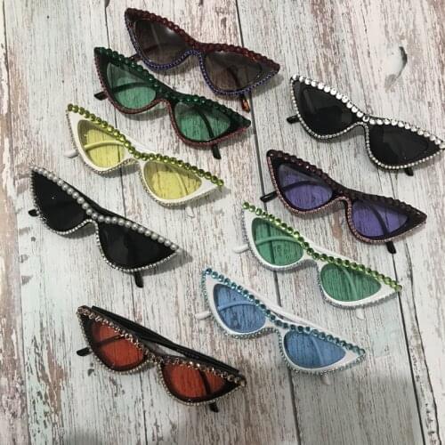 ZAOLIHU New Creative Cat Eye Women Diamond Sunglasses 8 Colors Shades Female Eyewear UV400 Party Glasses Cheap Eyeglass