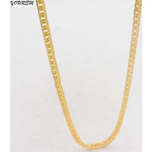 Gold color hip hop rock punk link necklaces for women men alloy nickel free fj033