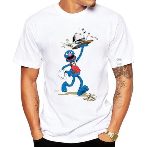 100% Cotton Newest Funny Vintage Grover the Waiter Printed Men T-Shirt Super Grover Graphic Tshirt O-Neck Tops Hipster Tees