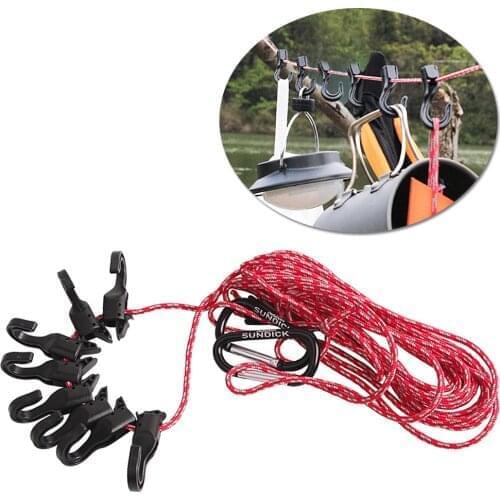 14ft Outdoor Hanging Rope Adjustable Anti-slip Clothesline Laundry Drying Line camping equipment