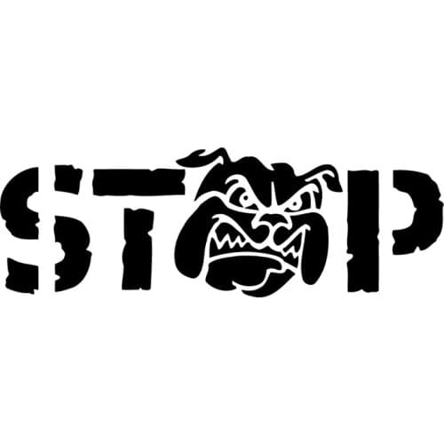 15CM*5CM Stop Evil Dog Bulldog Decor Art Stickers Vinyl Car Decal Black/Silver C10-00388