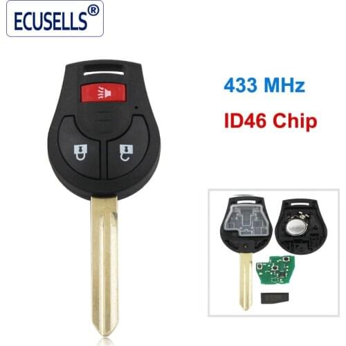 2+1 Buttons Remote Key Fob for Nissan 3 Buttons 433Mhz With id46 Chip