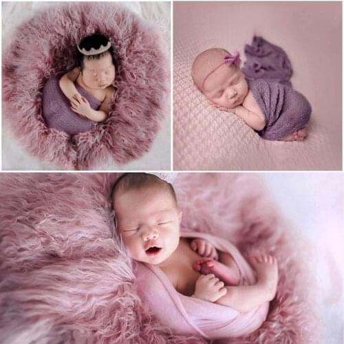 2pcs Newborn Photography Props Baby Blanket Photography Wrap Shaggy Area Rug F3ME
