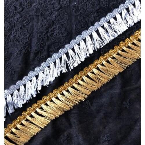 25 Yards/lot 3cm Width Gold Silver Tassels Lace Trim Gold Fringe Lace Fabric for DIY Latin Garment Curtain Accessories