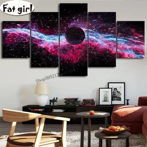 5 Panel High Quality Diamond Painting 5d Diy Science Fiction Picture Embroidery Cross Stitch Mosaic Square Round Drill Decor