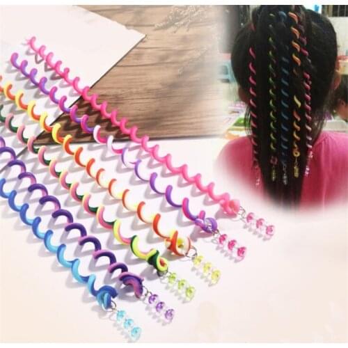 6pcs Children Braided Hairs Artifact Girls Twist Braid Curly Hair Tie Hair Little Girls DIY Styling Tools Headdress Accessories