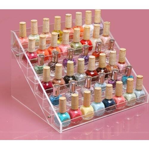 Acrylic Nail Polish Display Organizer 6 Layer Manicure Cosmetics Jewelry Display Stand Holder Clear Acrylic Makeup Box