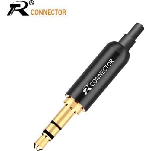 10pcs Aluminum Jack 3.5 Earphone Plug 3.5mm 3 pole Stereo Male Plug Gold Plated Wire Connector for Earphone DIY Prepairing