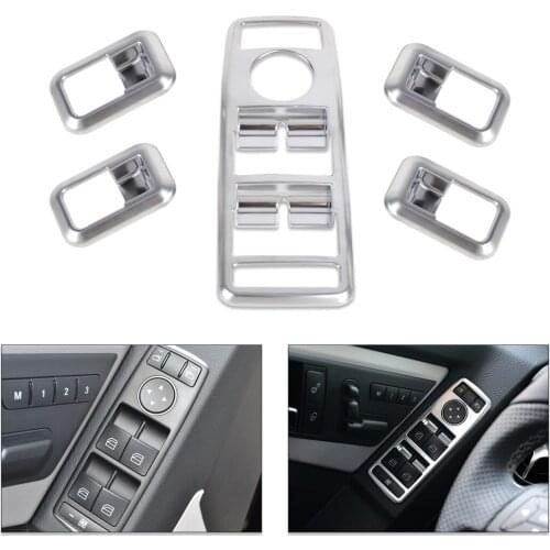 Beler Car Styling Matt Chrome Door Window Switch panel Cover Trim for Benz A B C GLK Class W176 W246 W204 W212 W218 X204