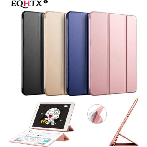 For iPad Pro 9.7 2016 Case : A1673`1674`A1675, Silicone Soft Back + PU Leather Smart Cover for iPad Pro 9.7 inch Case - EQHTX