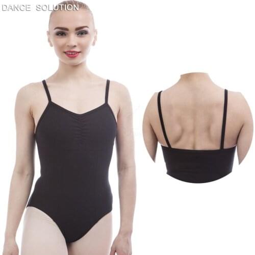 Black V-neck Dancing Bodysuit Braces Ballet Leotard for Adult Ballerina Stage Dancewear Practice Clothing Free Shipping 01D0035