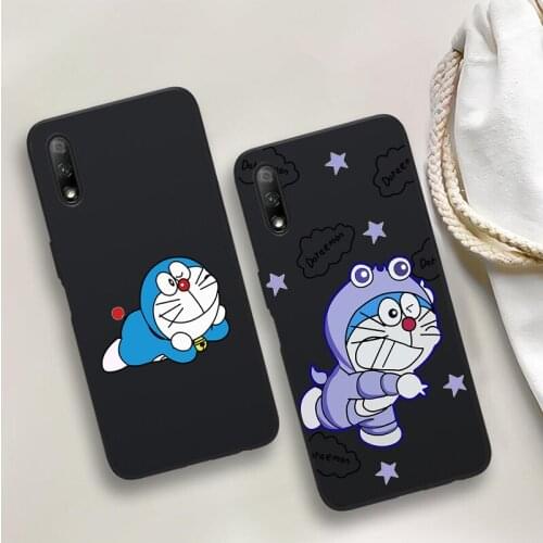 Doraemon Black Soft Phone Case For Huawei P40 P30 P20 Mate 10 20 30 40 Pro lite Plus P smart 2019 2020 TPU Cover