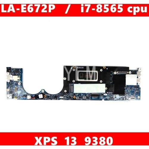 CN 05F77F ED030 LA-E672P i7-8565 CPU Mainboard For Dell XPS 13 9380 Laptop Motherboard 100%Tested Working Well