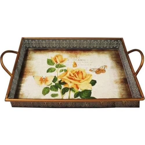 DOLBOVI Fidex Home Metal Pattern Rectangle tray Rose 45cm tray поднос plateau de service