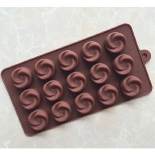 Spot Wholesale 15 Whirlpool Circle Shaped Silicone Chocolate Mold XG615