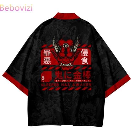 6XL 2021 New Demon Slayer Loose Japanese Cardigan Two-piece Suit Women Men Cosplay Yukata Clothing Harajuku Kimono + Pants Sets