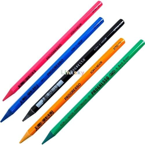 KOH-I-NOOR Progresso Woodless Colored Pencil,12/24 colors set,Crayon pencils,Very Deep Colour Trace, for Artists,schools,offices
